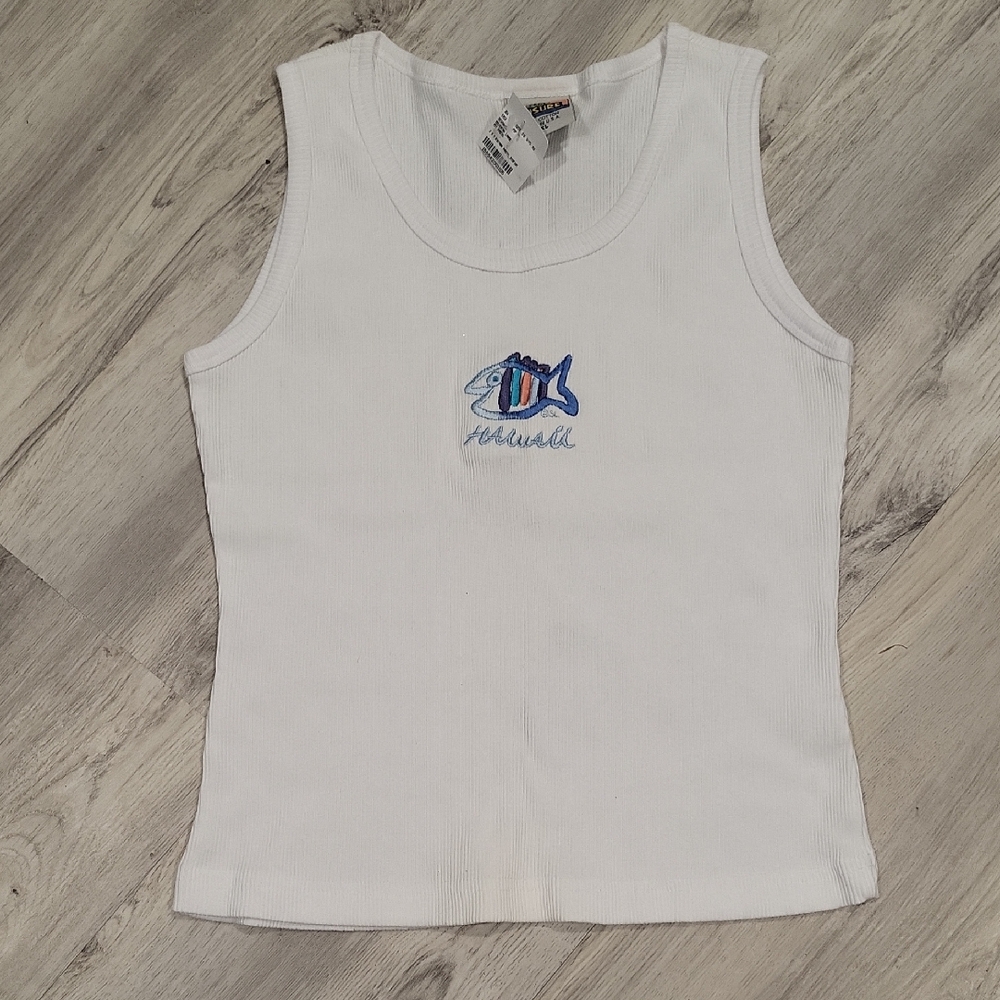 SGD Hawaii White Cotton Tank